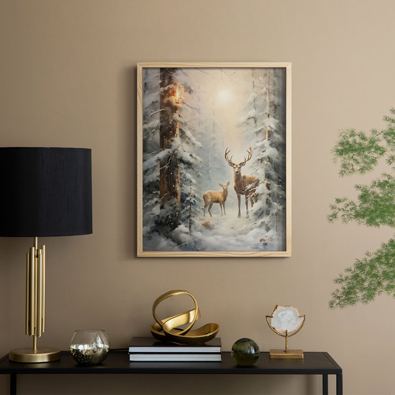 Christmas Holiday Art DCXCI Framed Print - Solid Wood, Natural, 15" H x 12" W