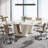 55" White Conference Table, Rectangle Small Meeting Table Seminar Table for 4-6 People