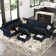 Chanaye 9-Piece Velvet Convertible Modular Sofa Sectional Livingroom Sofa Set, 8 Storage Ottomans with 7 Backrest
