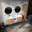 Meuble-lavabo de salle de bain - 60 po, lavabo et armoire d'appoint, poignées rouillées, vaste espace moderne avec armoire, design élégant-1881788263