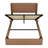 Large Grooved Undulating Lift Storage Bed Frame, Wooden Platform Bed Frame With Lift Storage, No Spring Box Required/No Noise, Rustic Brown Slatted Natural Wood(Queen)