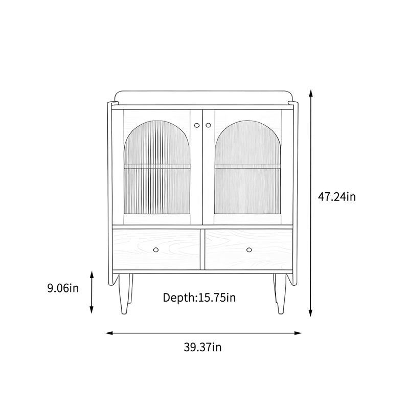 Armoire de rangement simple pour le salon, H 47,24 po x l 39,37 po x P 15,75 po