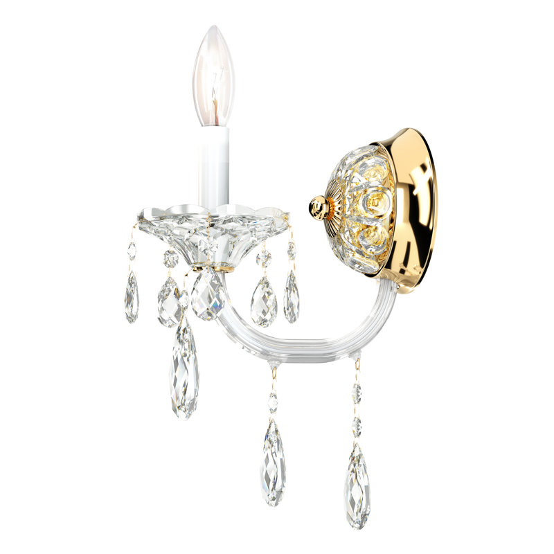 Sterling Candle Wall Light, Gold, Spectra Clear