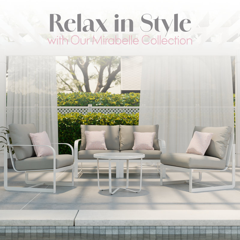 French White Metal Armchair with Cushions