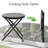 Folding Patio Side Table with Tempered Glass Tabletop