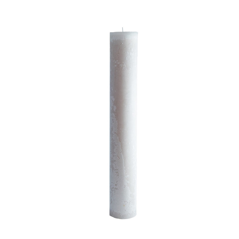 Bougie cylindrique sans parfum, H 27,5 po x l 4 po x P 4 po, Lin
