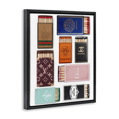Trendy & Iconic Matchboxes Framed Floater Canvas Wall Art, design by Amanda Greenwood