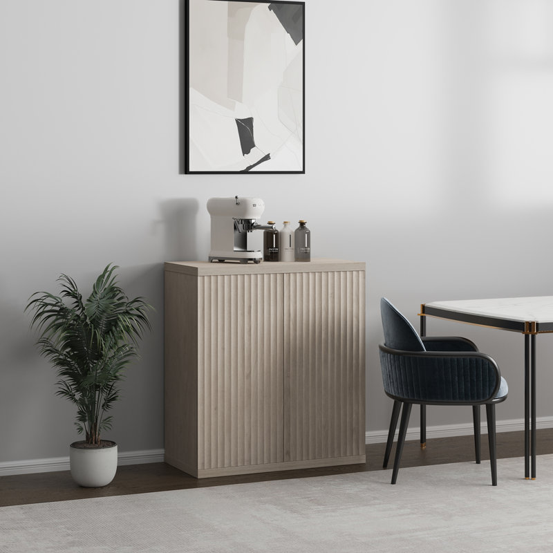 Armoire d'appoint avec tablettes réglables Cesiro, Aulne blanc, 1
