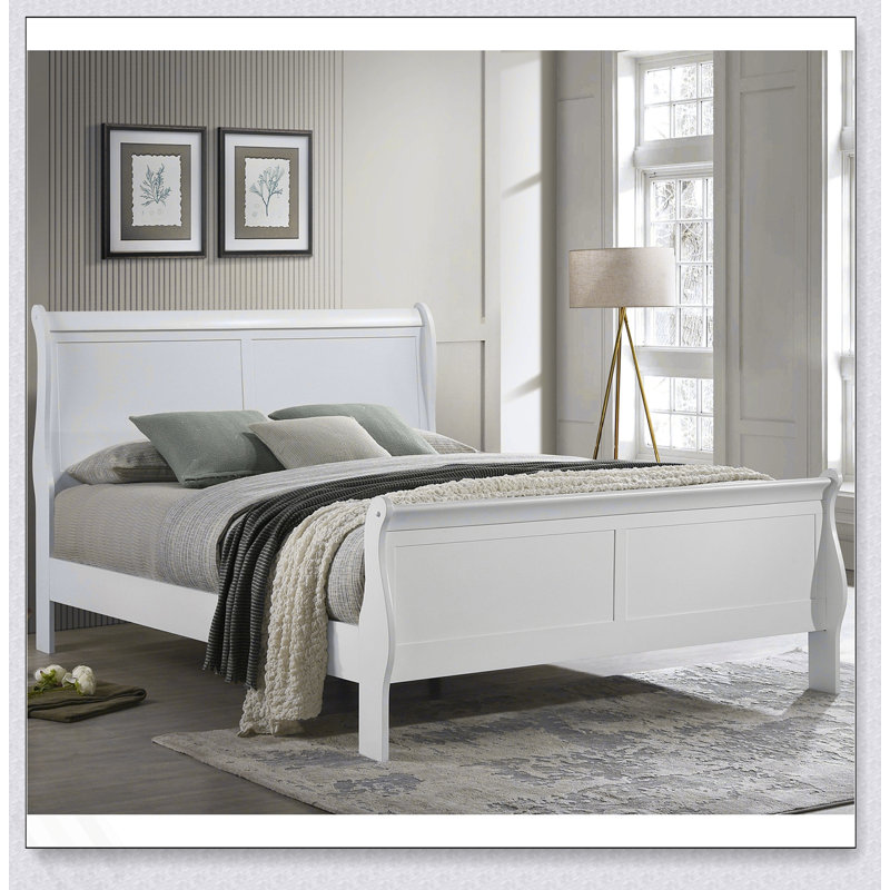 Mckee White Queen Sleigh Panel Bed