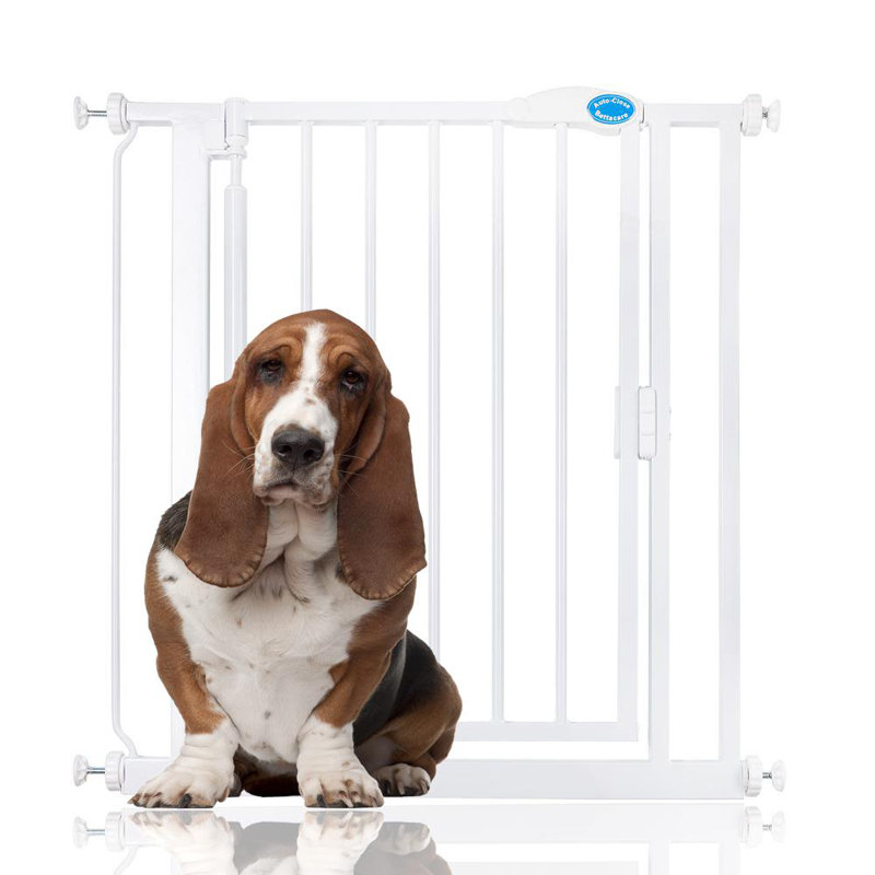 Metal Pressure Mounted Pet Gate With Door, White, 29.52 x 32.28 cm