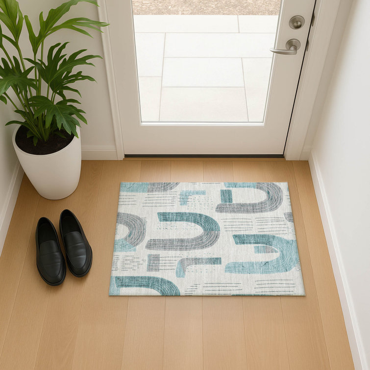 Premium Machine Washable Mehara AMF1698 Geometric Rug
