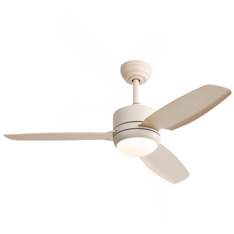 46 Inch Ceiling Fan With Lights 3 ABS Blades 6-Speed DC Motor Remote Control For Living Room, Beige, Beige