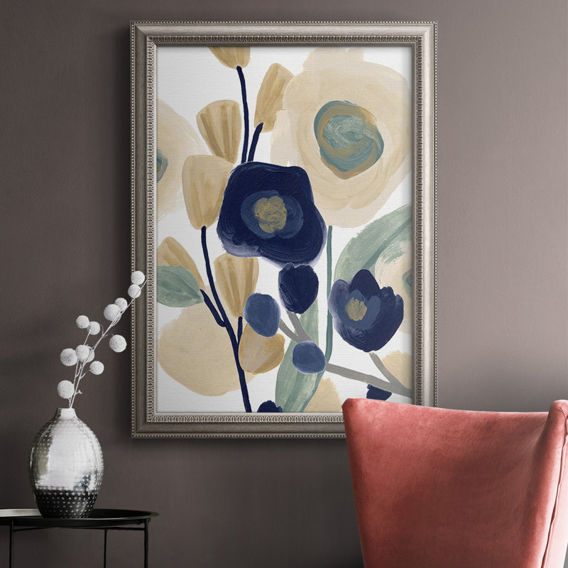 «Blue Poppy Cascade I», reproduction d'art sur toile, H 36 po x l 24 po x P 2,5 po
