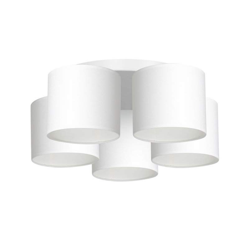Alexsi Semi Flush Mount, White, White