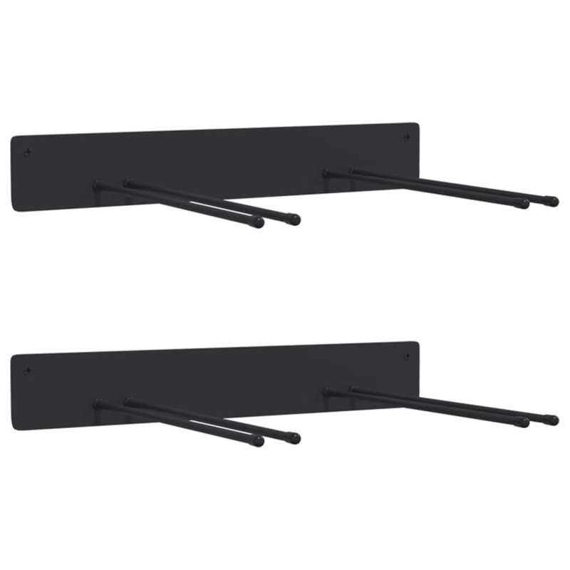 Support à outils de patio mural 2 pièces en acier noir