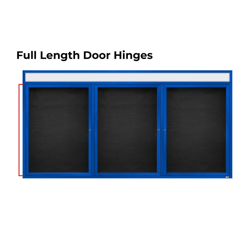 Carte à fixation murale délimitée directory cabinet, Bleu thermolaqué, Trois, H 48 po x l 96 po