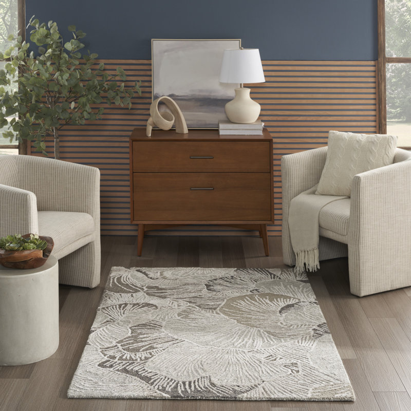Nourison Avra Grey Modern Indoor Rug, Rectangle 3'9" x 5'9"