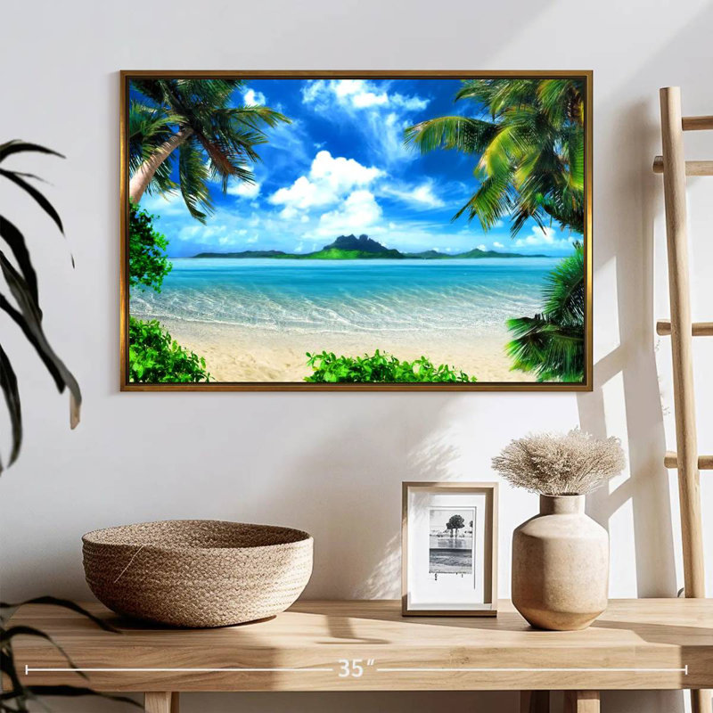 Scène sereine d'Izidora, 25 po x 17 po, Cadre flottant doré