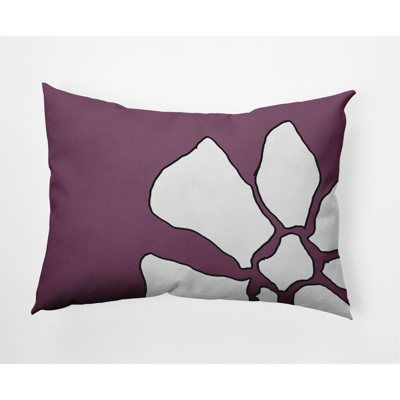 Housse et insert de coussin rectangulaire d'extérieur Petal Lines, Mauve