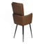 Chaise de salle à manger, hauteur 36 po, ensemble de 2, rembourrée, latérale, salle à manger, cuisine, aspect cuir, métal noir, contemporain, moderne