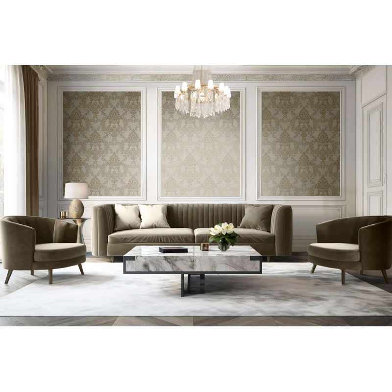 Papier peint damassé Venezia, Beige