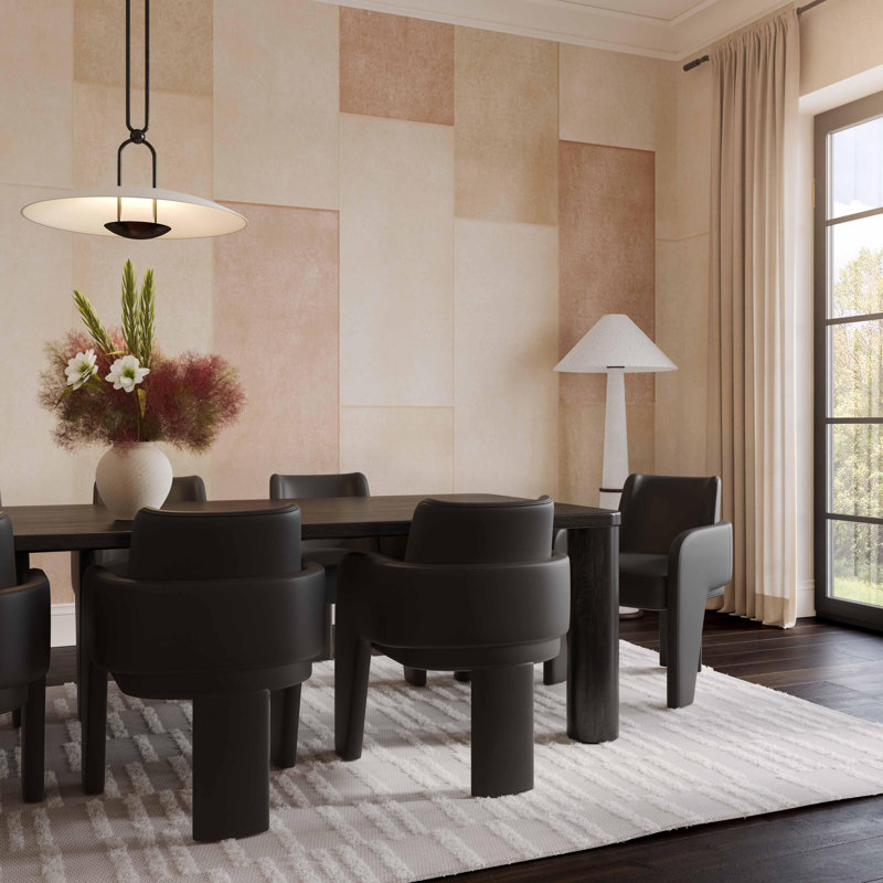 Vegan Leather Dining Chair, Black