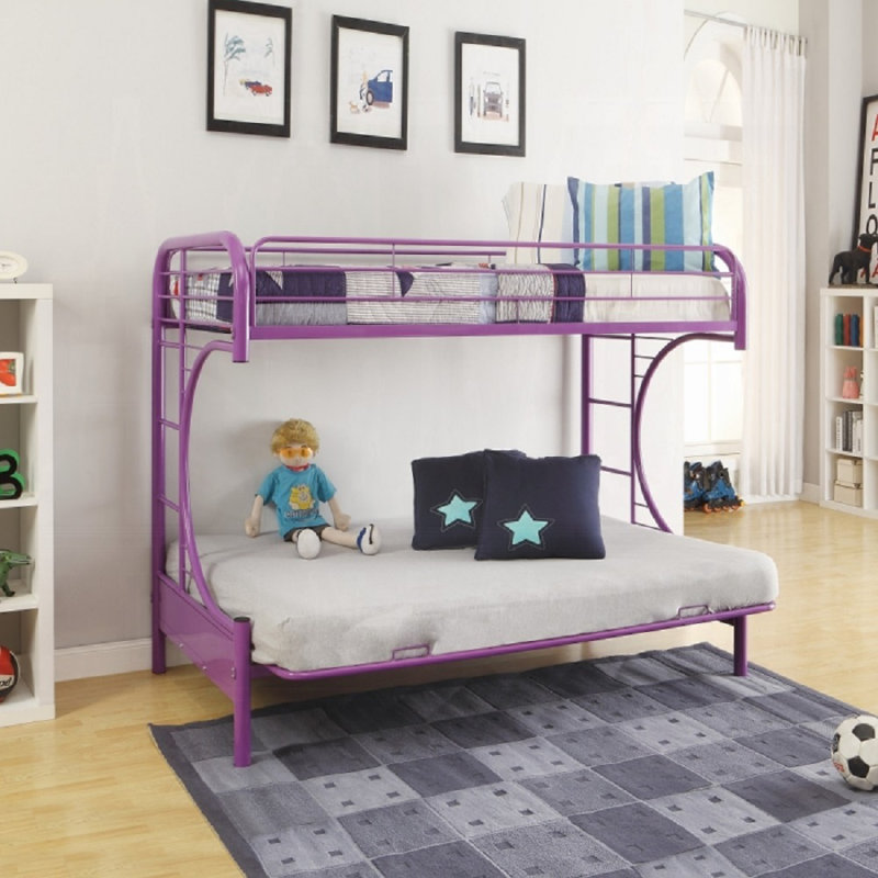 Lit superposé simple Futon Awez, Mauve