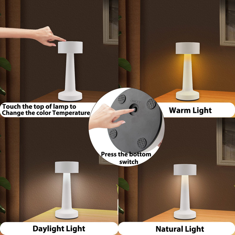 Lampe de bureau en métal, lampe de table à commande tactile, lampe de table de chevet à intensité variable à 3 voies avec abat-jour en tissu pour salon, dortoir, bureau à domicile