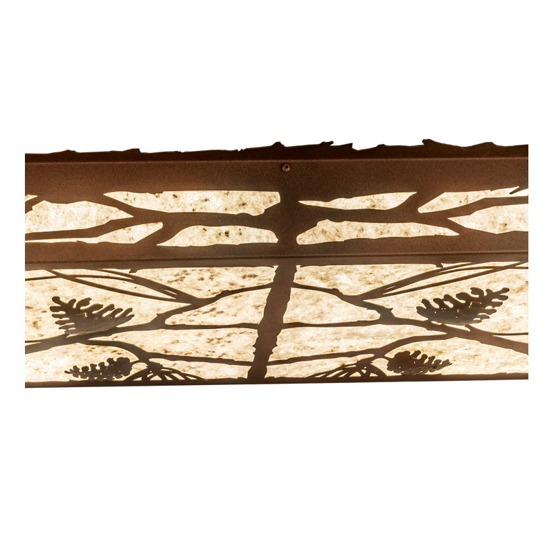 Rustic Pine Whisper 4"x12" Black Glass LED Flush Mount