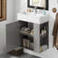 Meuble-lavabo flottant moderne de 21,6 po avec lavabo en céramique et rangement latéral, parfait pour les petites salles de bain-1610704645