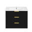 Meuble-lavabo moderne flottant avec lavabo, armoire en MDF noir, conception peu encombrante