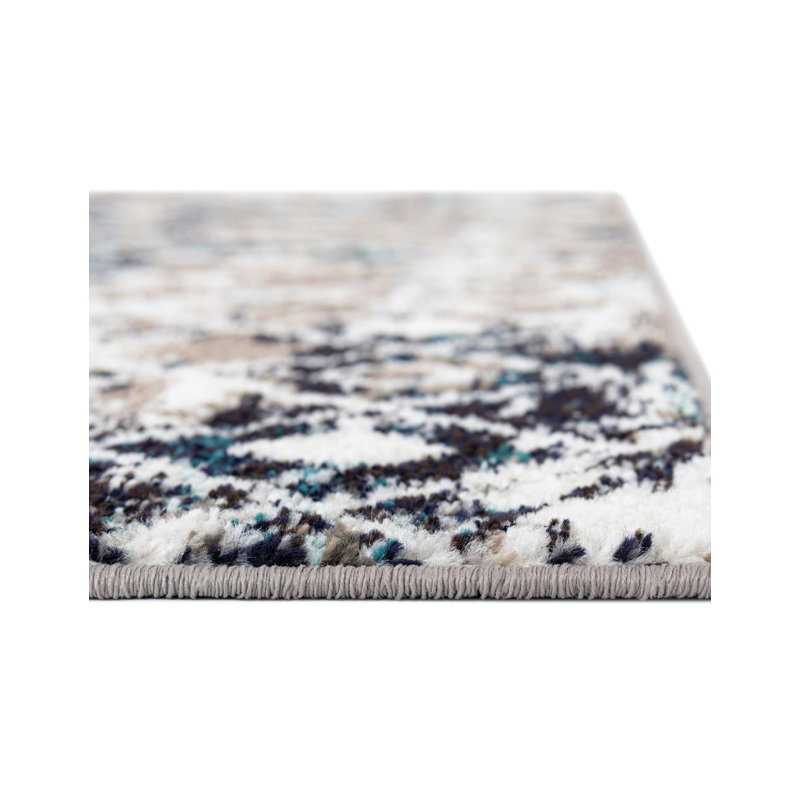 Somerville Geometric Indoor Rug, Round 7'10", Gray/Blue