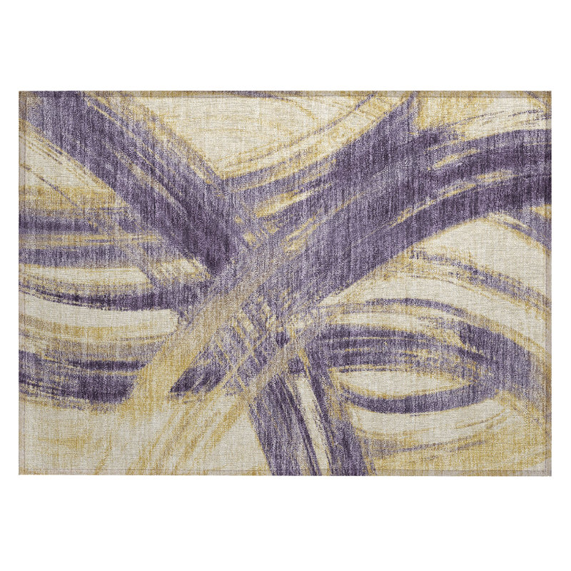 Machine Washable Indoor/Outdoor Lockway ACN2421 Abstract Rug, Rectangle 1'8" x 2'6"