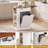 10 Gallon Tilt-Out Trash Cabinet with Drop Leaf, Drawer & 3 Side Shelves, White