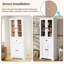 Armoire de cuisine de 67,2 po de hauteur avec tablettes réglables et tiroir - Tour à linge autoportante moderne, conception à fermeture en douceur-1224523204