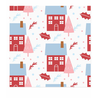 Holiday Christmas House Pattern I Modern Unframed Art Print -  The Holiday Aisle®, C181737A866B4CB1AD78F507199D9C1E