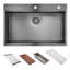 Large Drop-In Workstation Kitchen Sink with Accessories – Heavy-Duty Stainless Steel