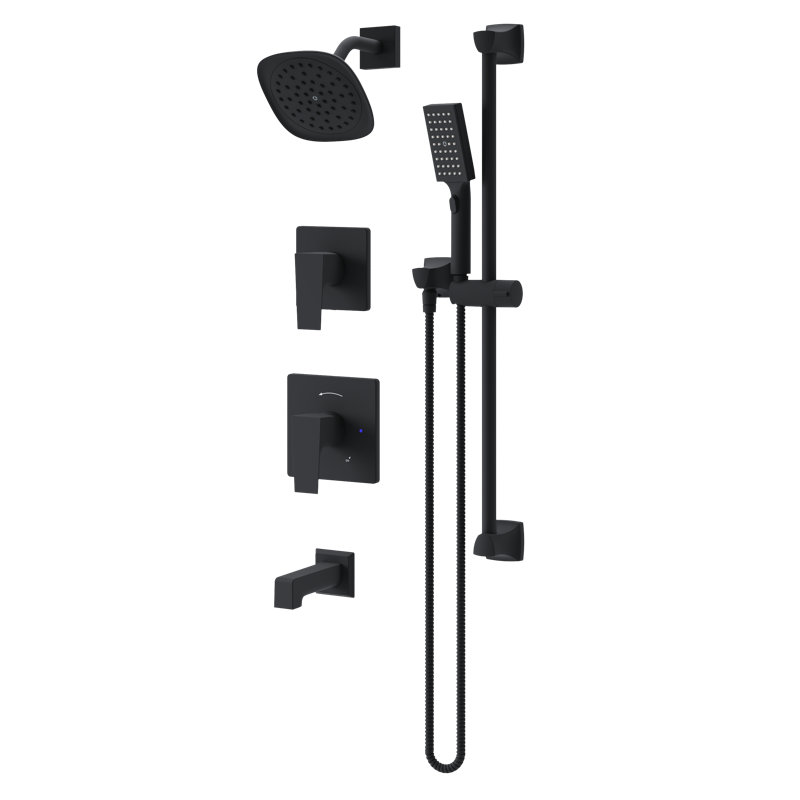 Verity HydroMersion Tub and Shower System with Hand Spray, Matte Black
