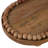 Mango Wood Decorative Tray with Beaded Border and Footed Base - Oval Casual Display Tray with Raised Wooden Feet for Elevated Styling and Functional Accent Serving or Organization Use-401478862