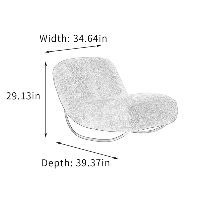 Chaise berçante Preston, Rose