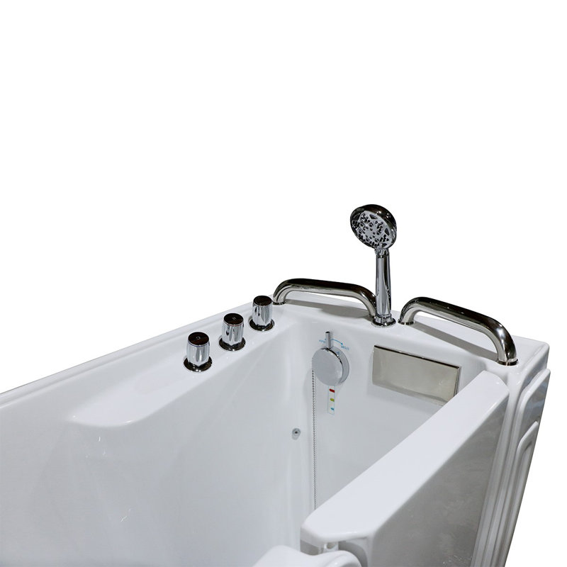 Flotila 26.5'' W 42.7'' H Frameless D Shaped Tub Enclosure, Right