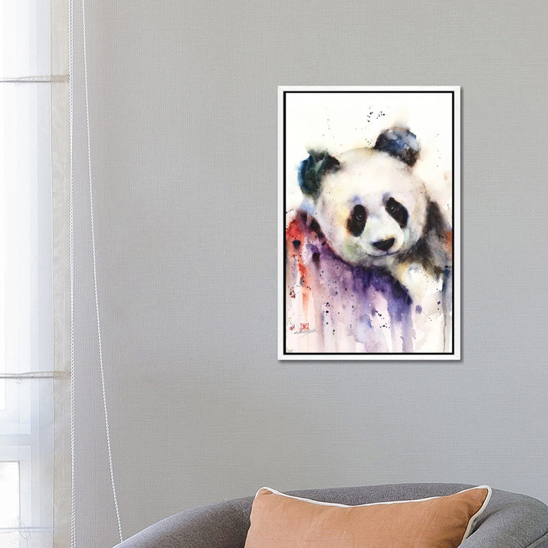 Panda by Dean Crouser - Painting on Canvas, White Framed, 66.04 cm H x 45.72 cm W