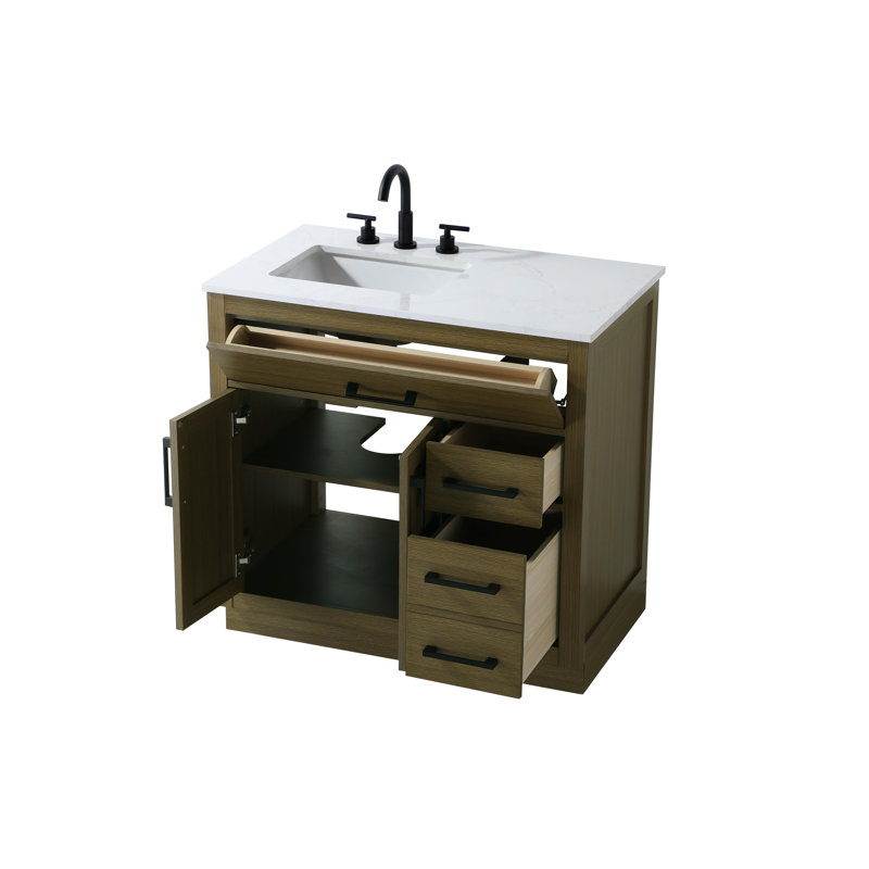 Ahner 36 inch Single Bathroom Vanity, Chestnut Brown