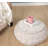 Hawley Cable Knit Cotton Upholstered Ottoman Pouf