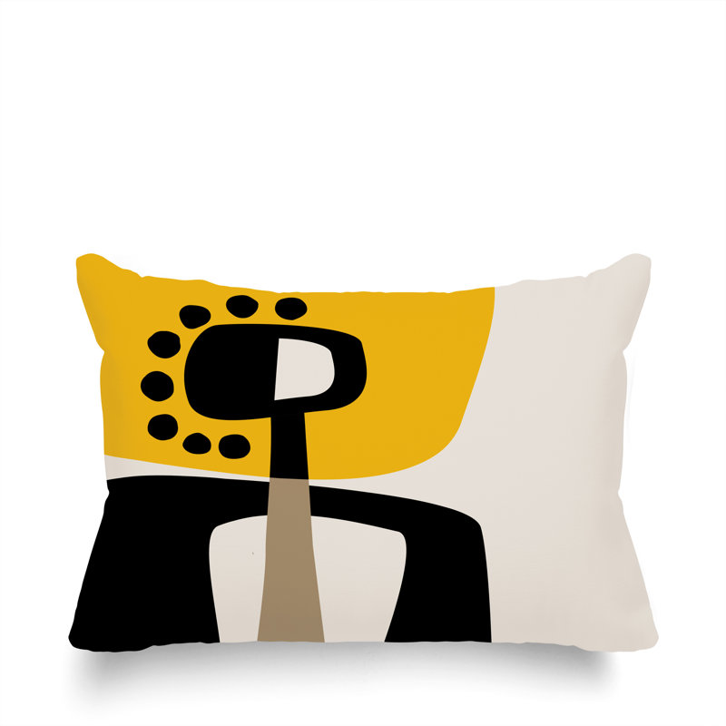 Coussin lombaire réversible intérieur / extérieur Sofi Minimalist, H 14 po x l 20 po, Jaune