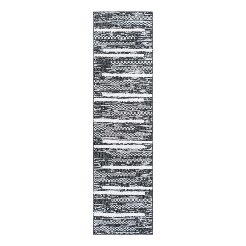 Jettye Performance Cotton Striped Indoor Rug, Runner 2'7" x 10'