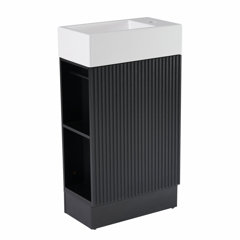 Meuble-lavabo 18,6 po avec lavabo, Noir