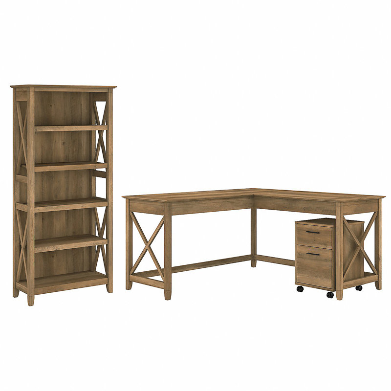 Huckins 3 Piece Credenza Desk Office Set, Reclaimed Pine