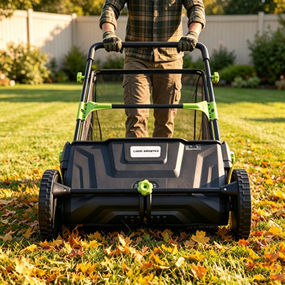 Lawn Sweeper Hand Push Leaf and Grass Collector for Yard Garden Clean Up