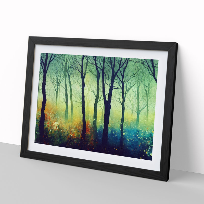 Urban Colourful Forest - Framed Print, Black, 34cm H x 46cm W x 2cm D